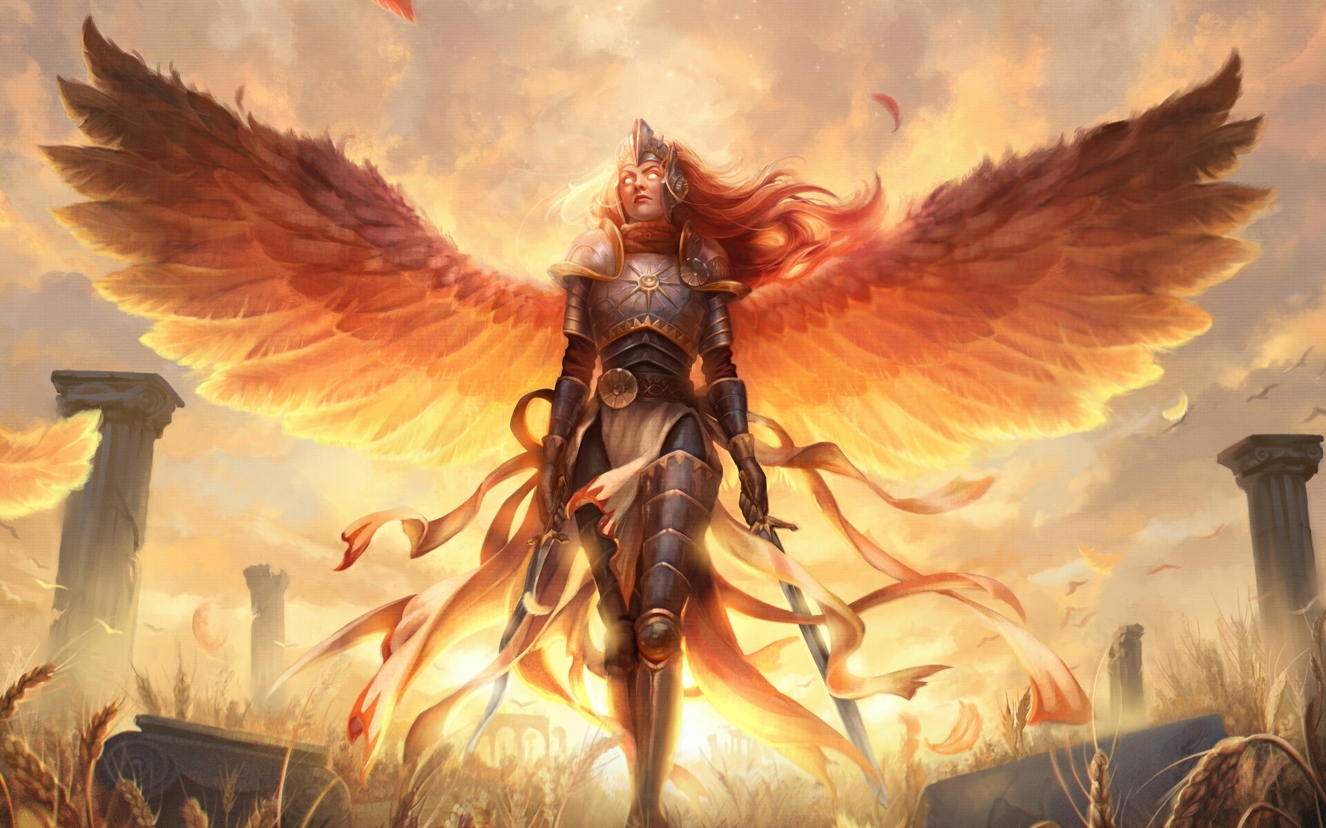 Angel Angel Warrior Magic The Gathering Woman Wallpaper - Resolution:1920x1...