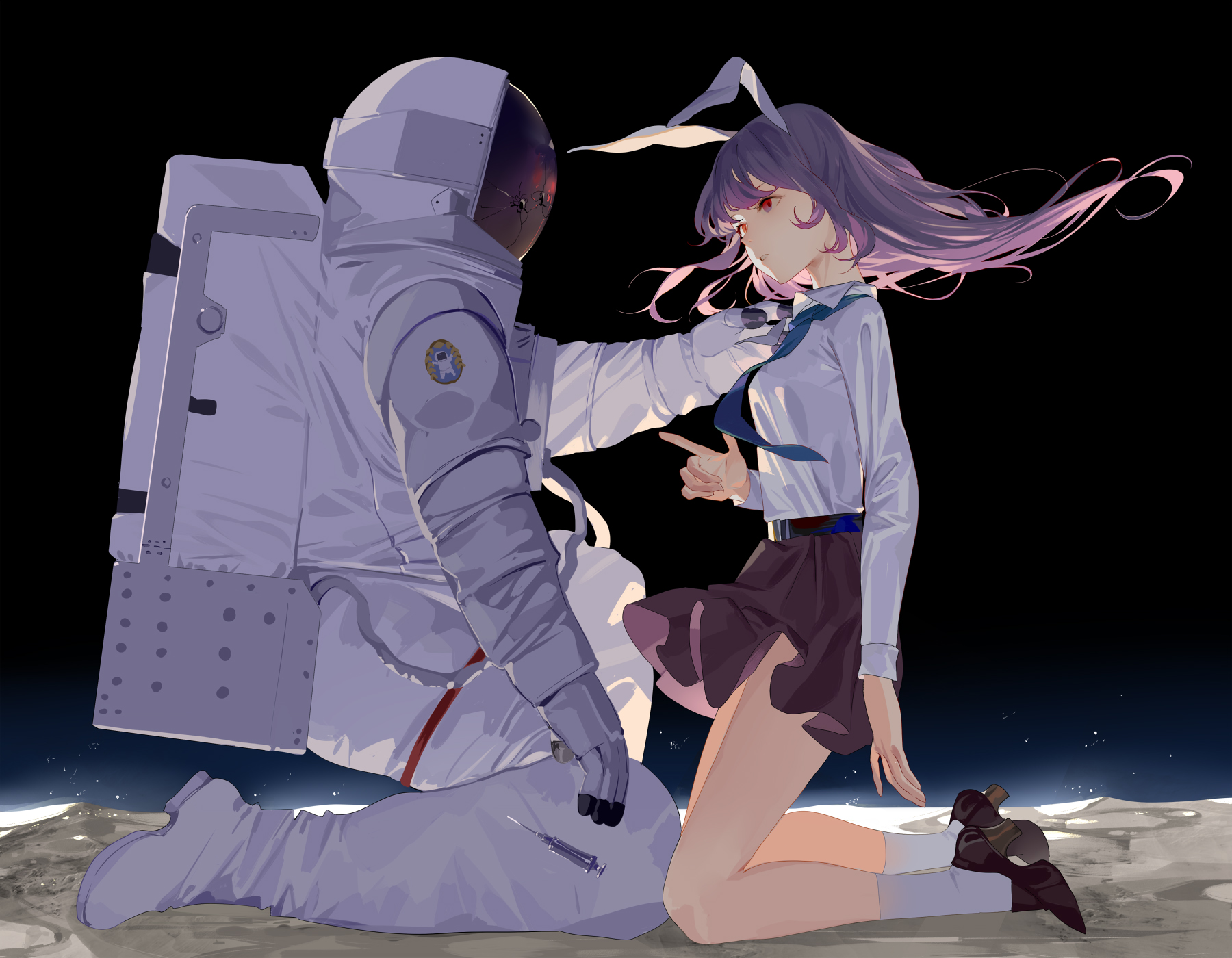 Anime Anime Girls 2D Digital Art Artwork Portrait Astronaut Touhou Reisen U...
