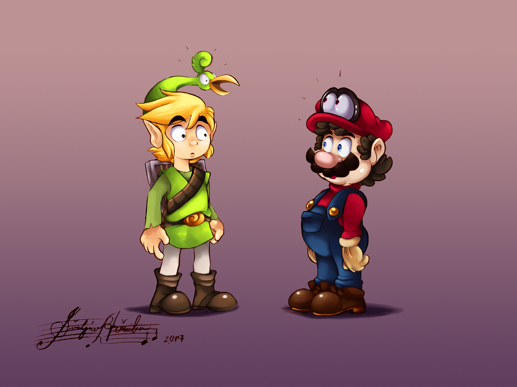 Crossover Ezlo The Legend Of Zelda Link Mario Super Mario Odyssey The Legen...