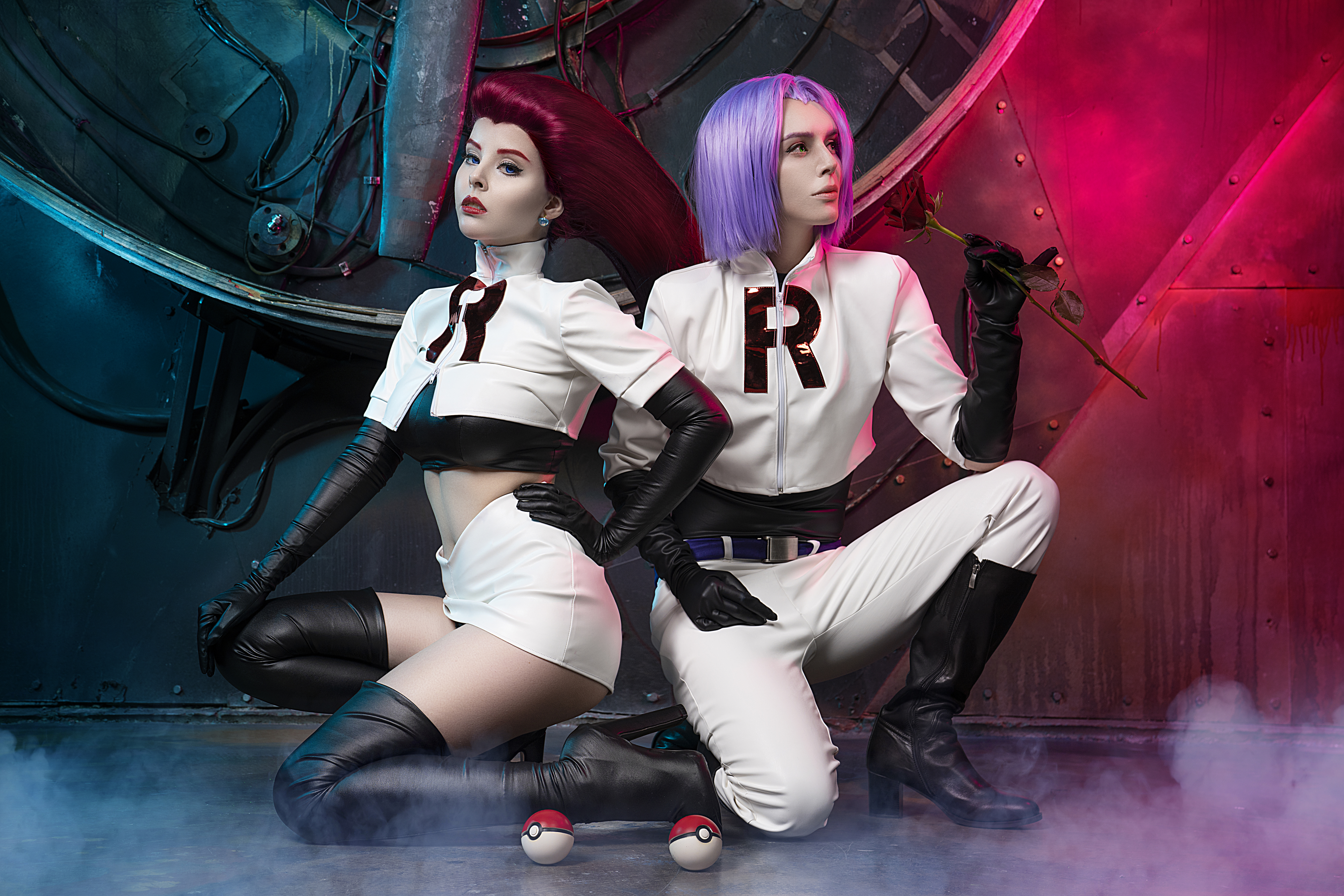 team-rocket. pokeballs. purple-hair. anime-girls. cosplay. pokemon. model. ...