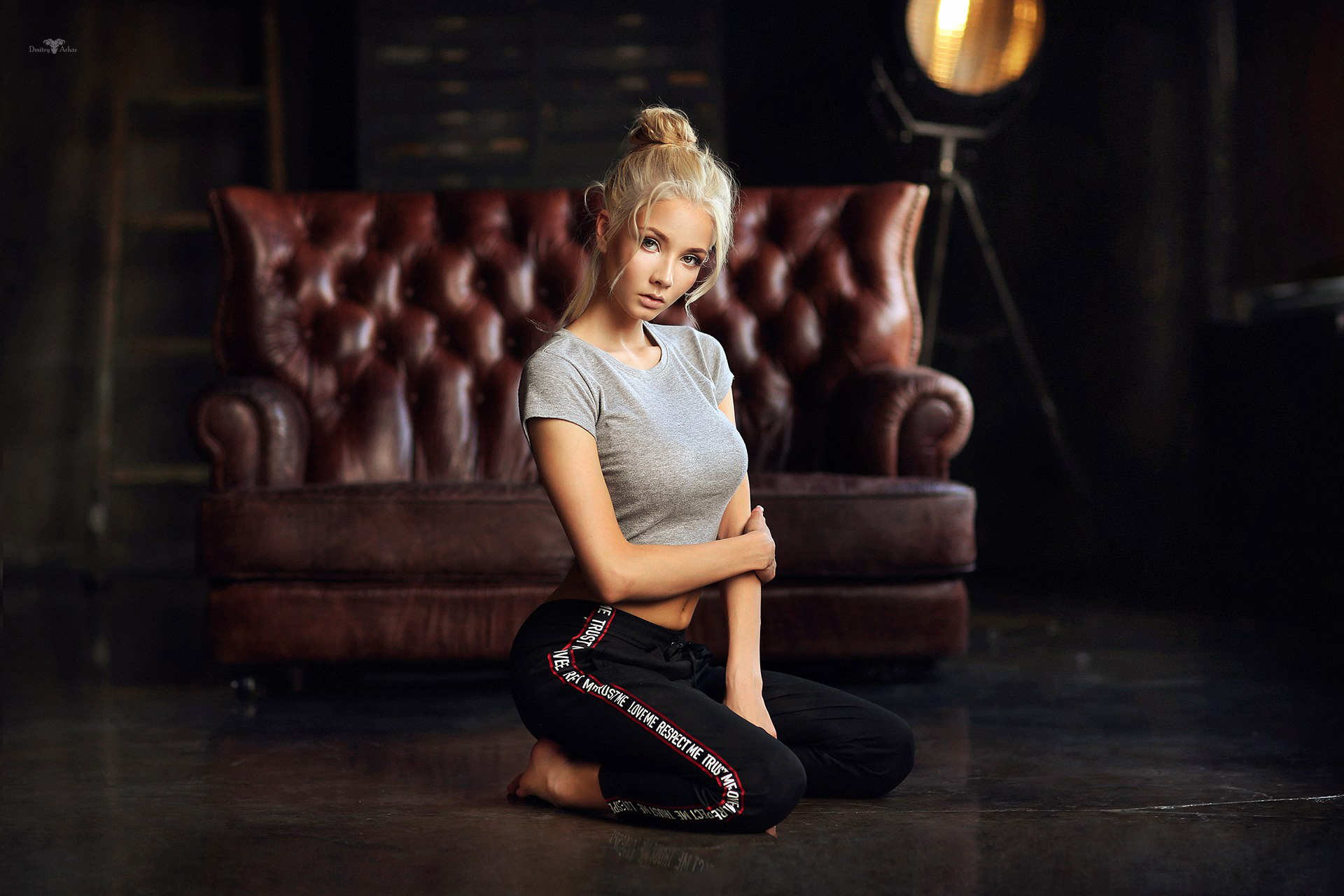 Women Dmitry Arhar Blonde Portrait Couch On The Floor Katerina Kate