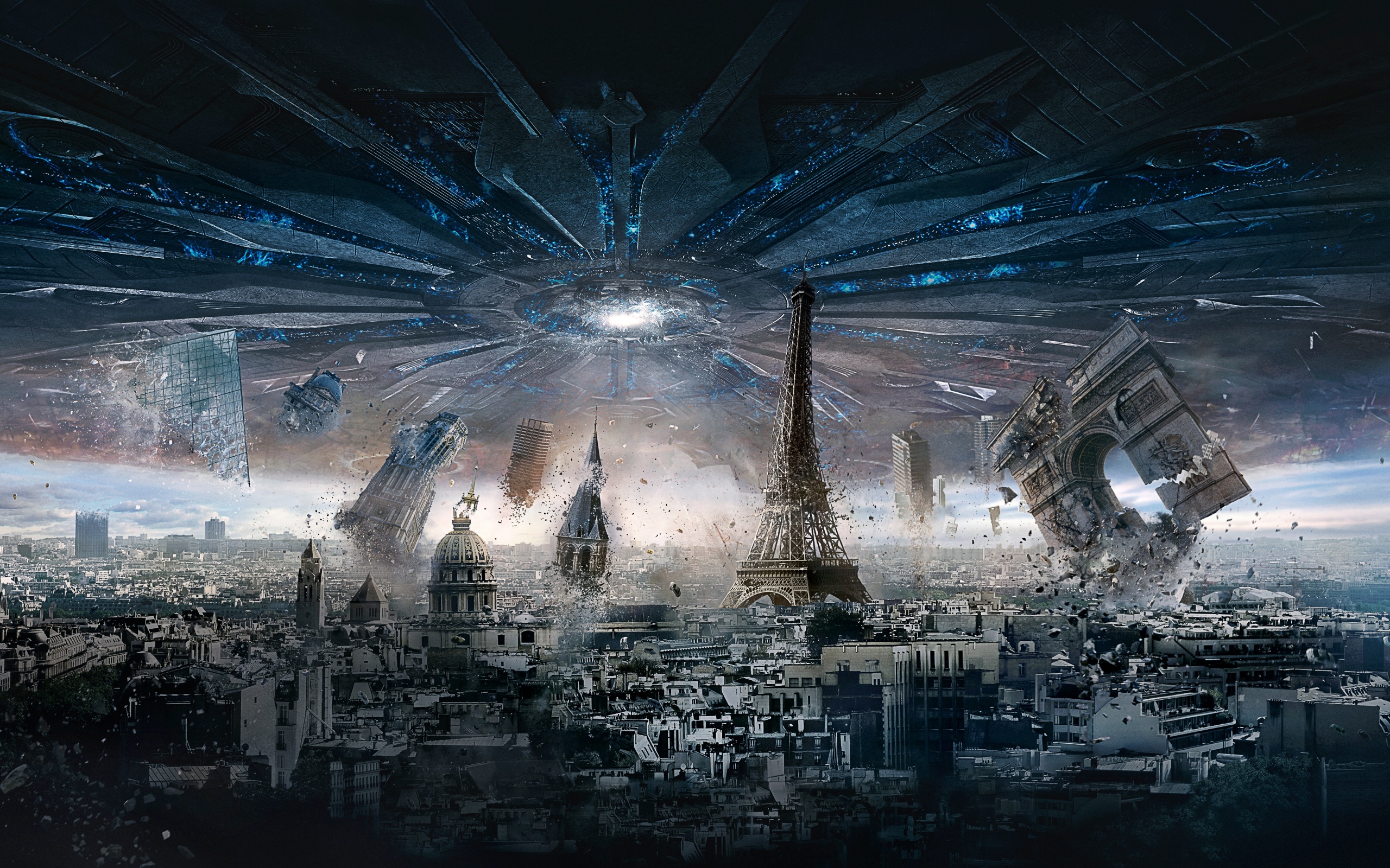 Movie Independence Day Resurgence Paris City Destruction Eiffel Tower