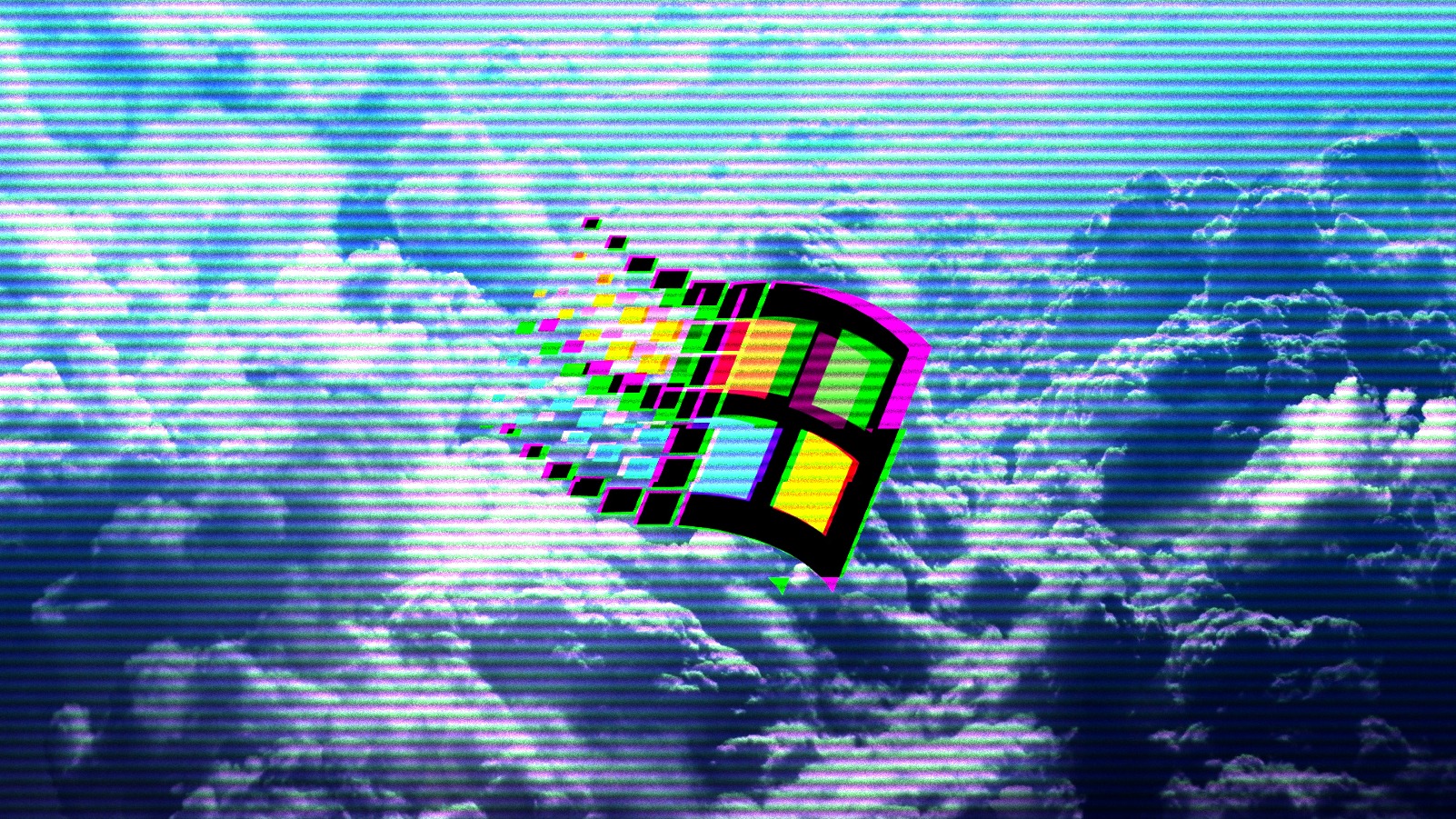 Vaporwave 1990s Windows 95 Windows 98 Clouds Wallpaper - Resolution