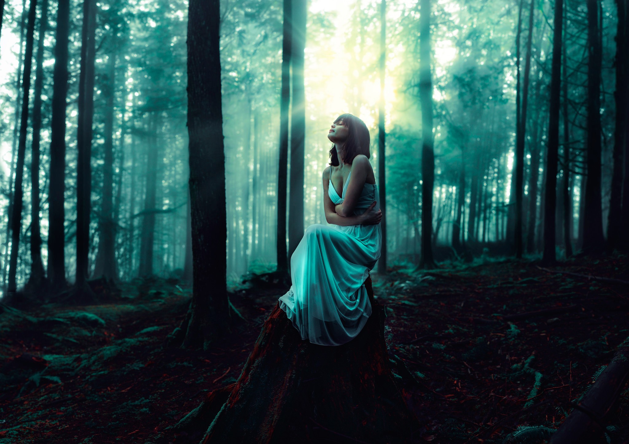 Полна тайн сумрачная. Фотосессия в лесу. Девушка в темном лесу. Девочка в лесу. Таинственная девушка.